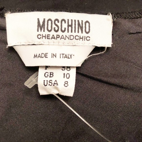 New Moschino Layered Silk Beaded Dress Black Shift Mini Sleeveless Chiffon - Picture 8 of 8